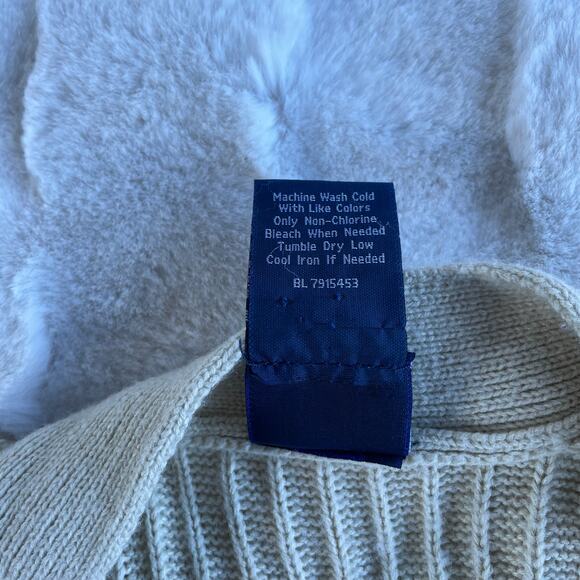 🔥Vintage 90s John Blair Classic Cable Knit Cardigan Sweater Grandpa Grunge Dad - Picture 16 of 16